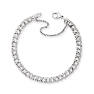 Light Double Curb Charm Bracelet