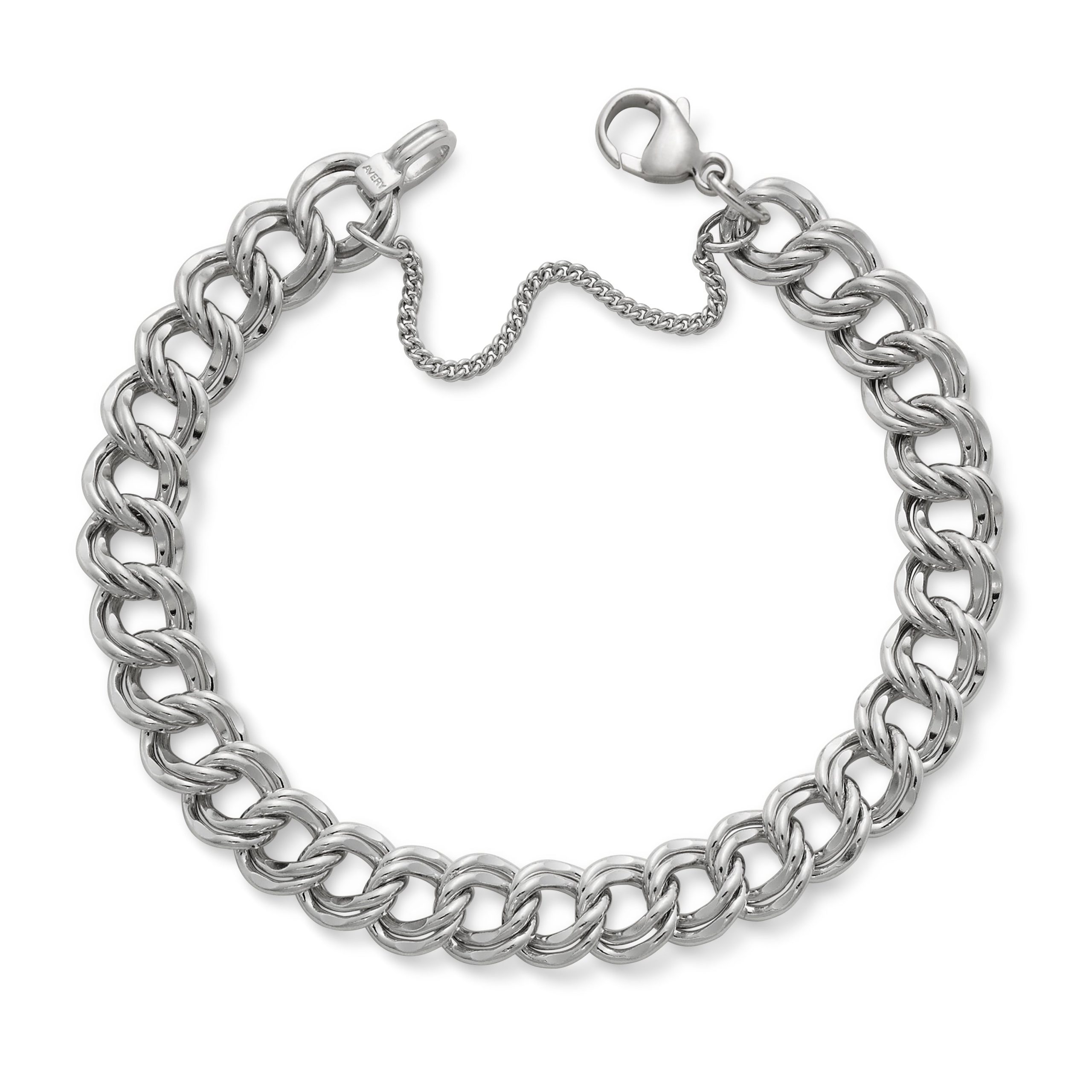 Heavy Double Curb Charm Bracelet - Image 2