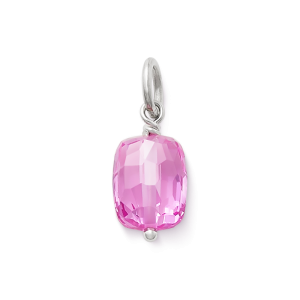 Faceted Lab-Created Pink Sapphire Gemstone Bead Pendant