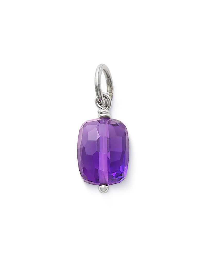 Faceted Lab-Created Amethyst Gemstone Bead Pendant