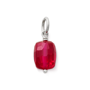 Faceted Lab-Created Ruby Gemstone Bead Pendant
