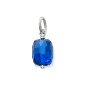 Faceted Lab-Created Blue Spinel Gemstone Bead Pendant