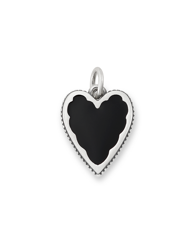 Enamel Black Heart Charm