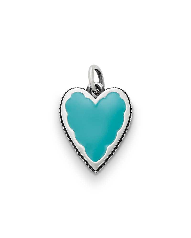 Enamel Teal Heart Charm