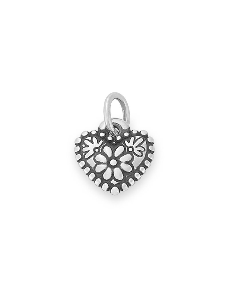 Petite Floral Heart Charm - Image 3