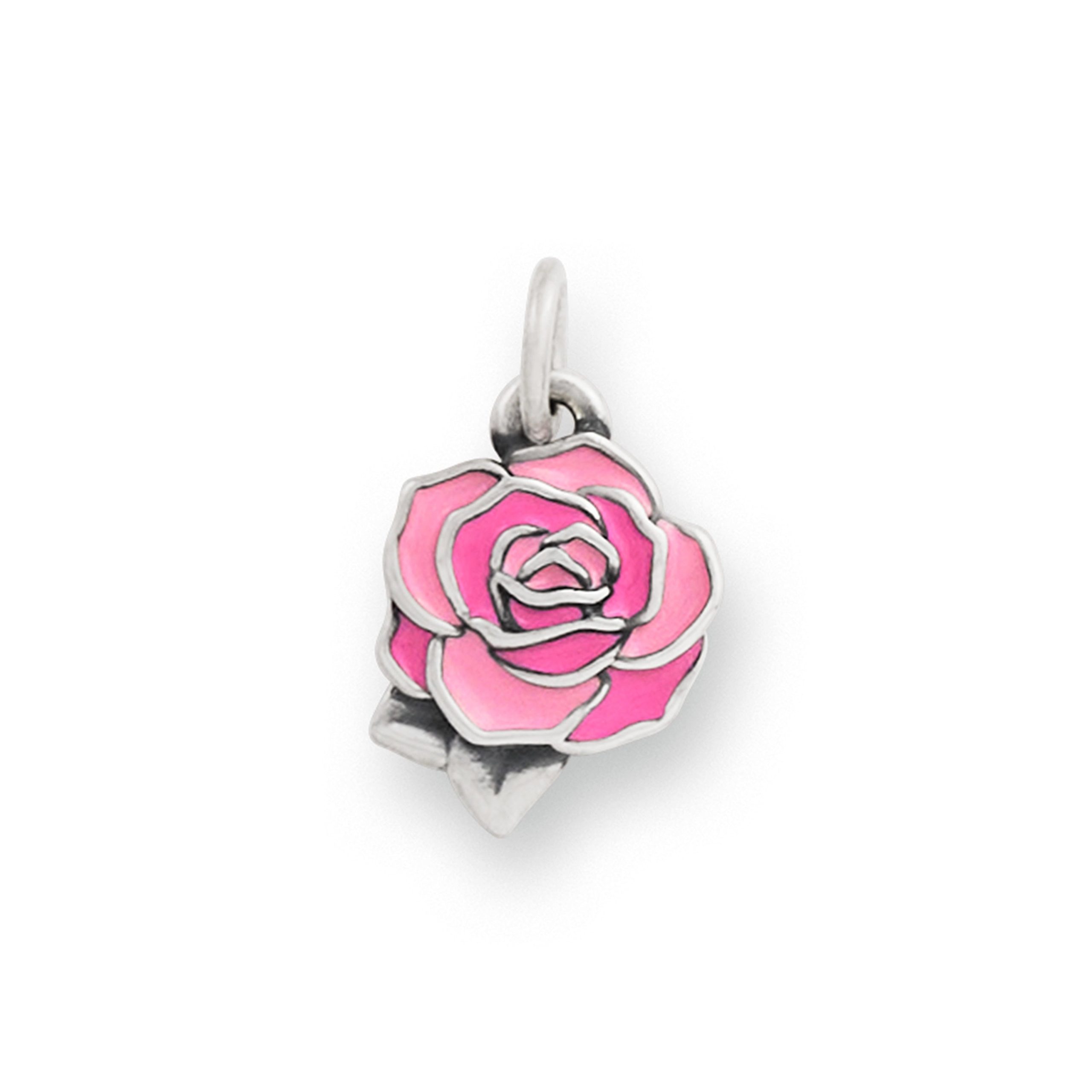 Enamel Consuela Pink Rose Charm - Image 2