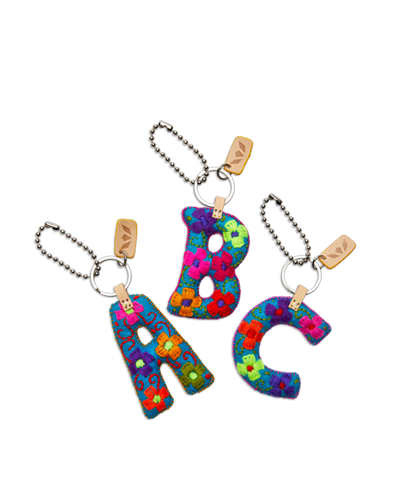Turquoise Felt Alphabet Charms