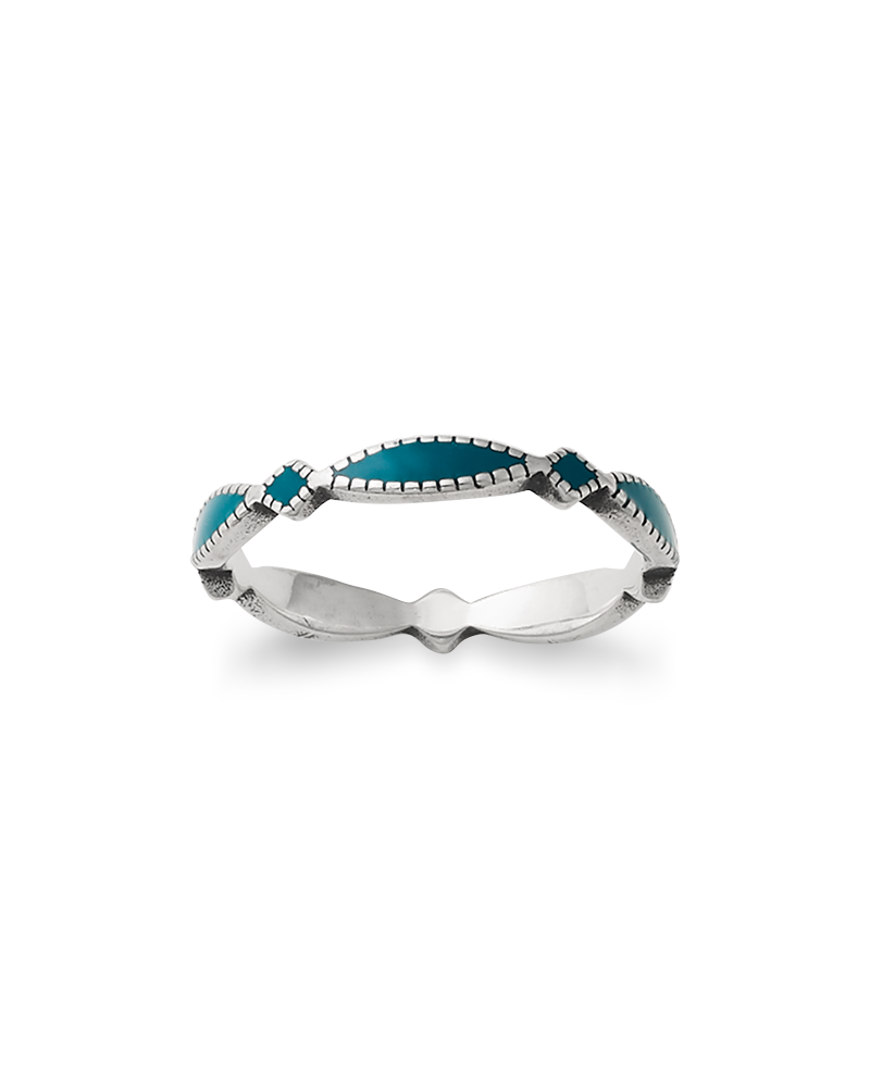 Enamel Blue Cordoba Stacker Ring - Image 3