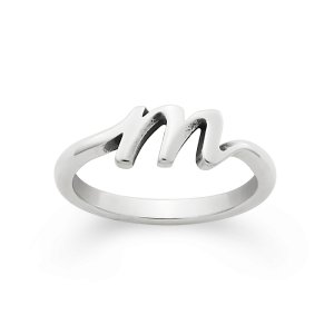 Script Initial 'M' Ring