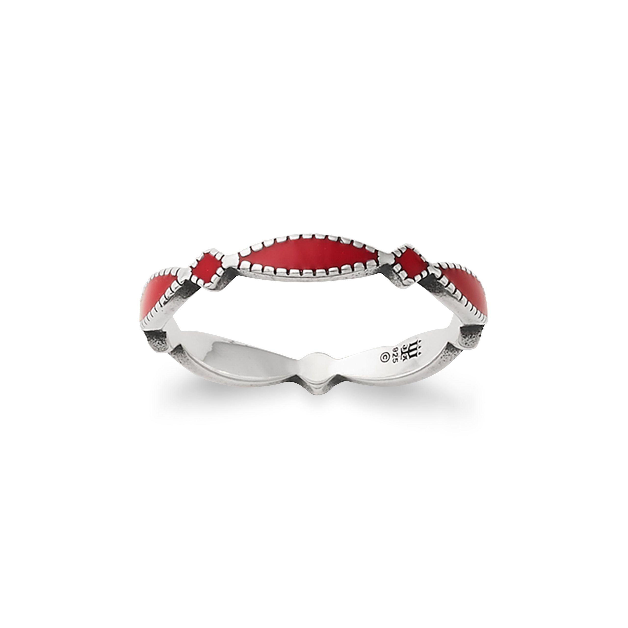 Enamel Red Cordoba Stacker Ring - Image 2