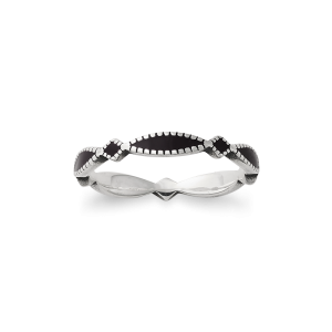 Enamel Black Cordoba Stacker Ring